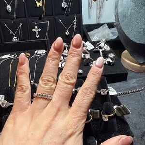 Diamond Eternity Band Ring - White Gold Tone - Unbranded